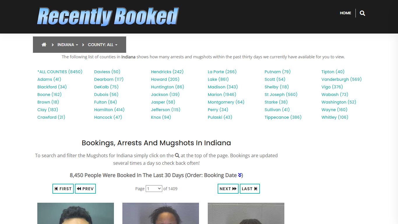 Recent bookings, Arrests, Mugshots in Indiana - Recently Booked